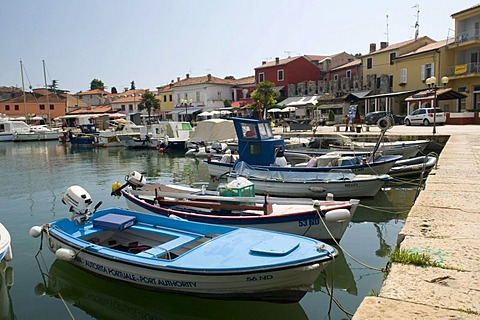 Fishing boats in the harbor of Novigrad, Istria, Croatia, Europe