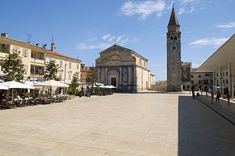 Parish church of St. Mary in Piazza Slobode Liberta, Umag, Istria, Croatia, Europe