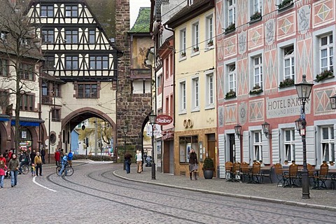 Historic town with Schwabentor, Swabian gate, Freiburg, Black Forest, Baden-Wuerttemberg, Germany, Europe