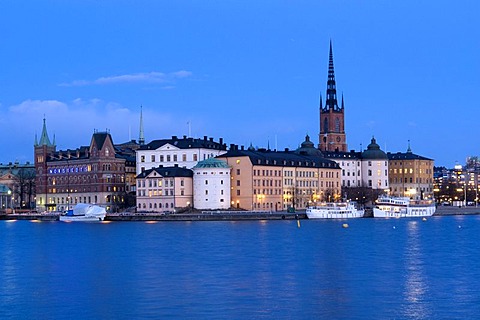 Riddarholmen, historic town, night shot, Stockholm, Sweden, Scandinavia, Europe