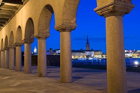 Riddarholmen, historic town, night shot, Stockholm, Sweden, Scandinavia, Europe