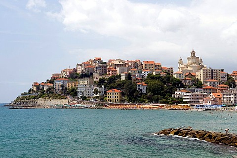 Historic town on hill, Porto Maurizio, Imperia, Riviera, Liguria, Italy, Europee