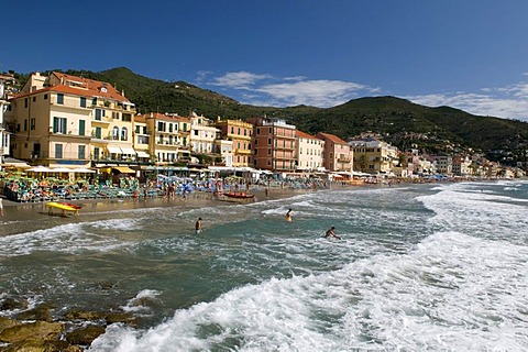 Coastal view, Alassio, Italian Riviera, Liguria, Italy, Europe