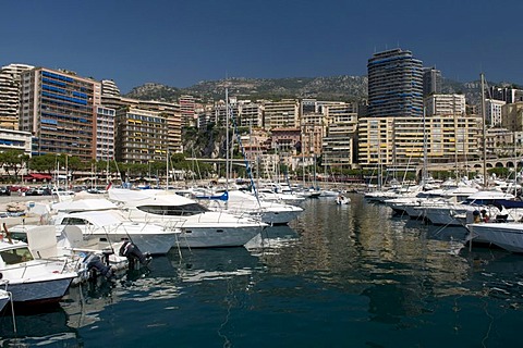 Port and view of Monte Carlo, Cote d'Azur, Monaco, Europe