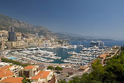 View of the harbor, Monte Carlo, Cote d'Azur, Monaco, Europe