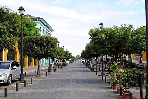 Calle La Calzada street, Granada, Nicaragua, Central America