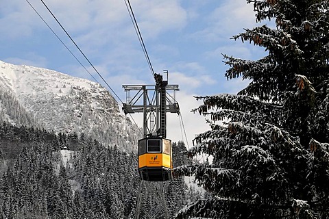 Cabin of the Nebelhorn Cable Car, Nebelhorn, 2224m, Oberstdorf, Allgaeu, Bavaria, Germany, Europe