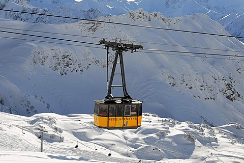 Cabin of the Nebelhorn Cable Car, 828m - 2224m, Oberstdorf, Allgaeu, Bavaria, Germany, Europe