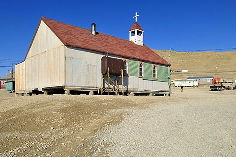 Church at Resolute Bay Inuit village, Cornwallis Island, Northwest Passage, Nunavut, Canada, Arctic