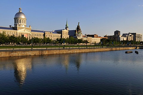 Waterfront of Vieux Port, Harbour of Montreal with Bonsecour Market, Quebec, Canada, North America