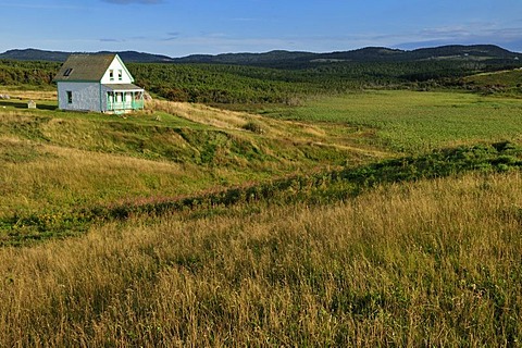 Typical wooden house on Ile du Havre Aubert, Iles de la Madeleine, Magdalen Islands, Quebec Maritime, Canada, North America