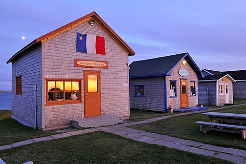 Wooden houses in La Grave, Ile du Havre Aubert, Iles de la Madeleine, Magdalen Islands, Quebec Maritime, Canada, North America