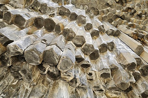 Huge basalt columns at Awan Gorge near Garni, Canyon, Kotayk region, Armenia, Asia