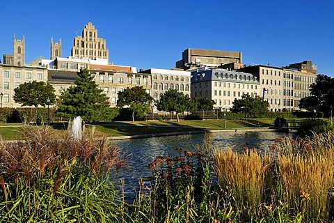 Waterfront park, Vieux Montreal, Quebec, Canada, North America