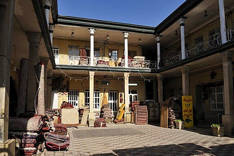 Carpet trading house in the historic town of Shiraz, Fars, Iran, Persia, Asia