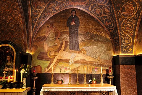 Altar next to the Golgotha, the place where Christ supposedly died on the Cross, Church of the Holy Sepulchre, Jerusalem, Israel, Middle East, Orient