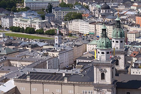 View from the fortress on the historic city of Salzburg, Austria, Europe