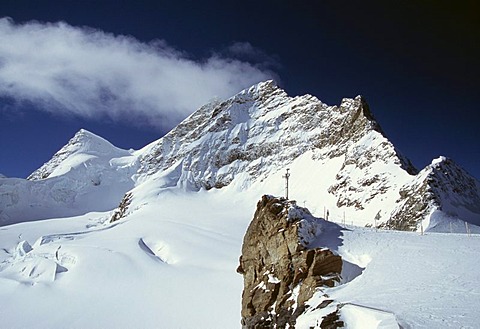 Mt. Jungfrau seen from the Jungfrauenjoch pass, Grindelwald, Berner Oberland, Switzerland, Europe