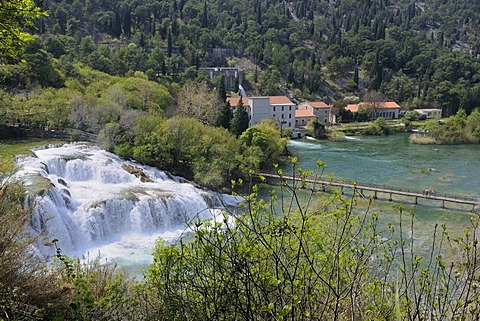 Waterfalls in Krka Falls National Park, Croatia, Europe