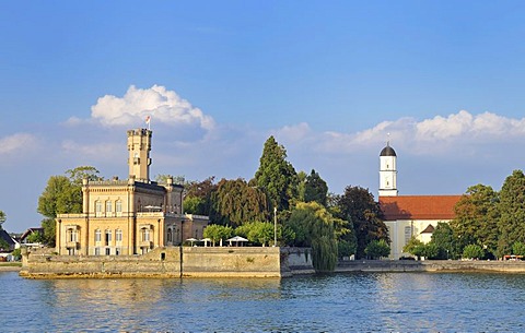 Schloss Montfort castle, Langenargen on Lake Constance, Baden-Wuerttemberg, Germany, Europe