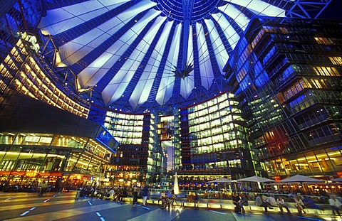 Sony Center under the tent roof, Berlin Tiergarten, Berlin, Germany, Europe