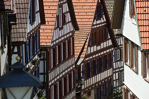 Half-timbered houses in the Staedtle town center, Schiltach, Black Forest, Baden-Wuerttemberg, Germany, Europe