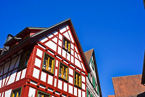 The Hintere Staedtle part of the town center, half-timbered houses, Schiltach, Black Forest, Baden-Wuerttemberg, Germany, Europe