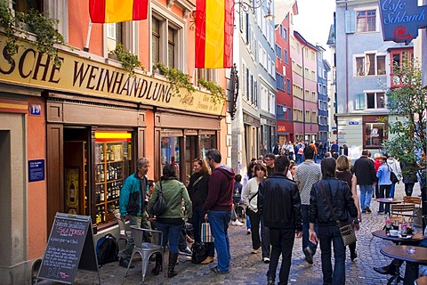 Pedestrian zone, Muenstergasse, historic town, Zurich, Switzerland, Europe