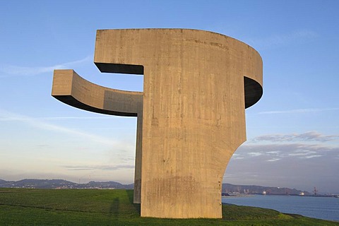 "Elogio del Horizonte", sculpture by Eduardo Chillida in Gijon, Asturias, Spain, Europe