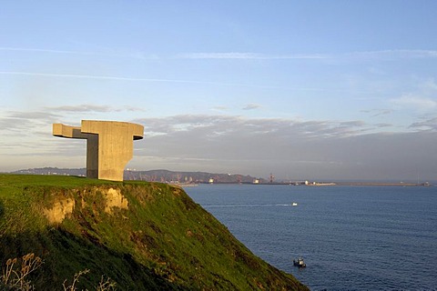 "Elogio del Horizonte", sculpture by Eduardo Chillida in Gijon, Asturias, Spain, Europe