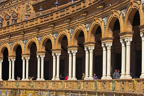 Plaza de Espana in Maria Luisa Park, Seville, Andalusia, Spain, Europe