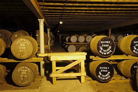 Talisker distillery, single malt whisky, Skye Island, Highlands region, Scotland, United Kingdom, Europe