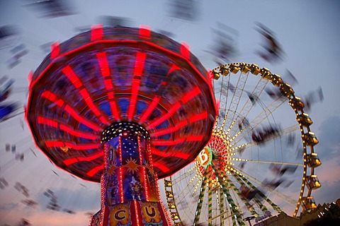 Cranger Kirmes fair, the biggest fair in the Ruhr area, at the Rhine-Herne Canal, Herne, North Rhine-Westphalia, Germany, Europe