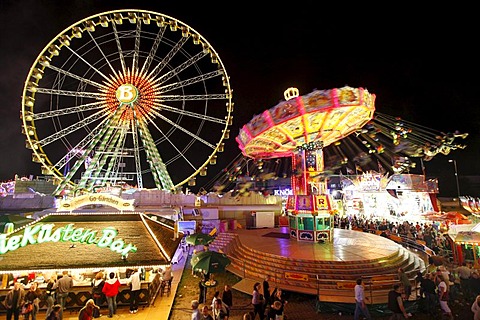 Cranger Kirmes fair, the biggest fair in the Ruhr area, at the Rhine-Herne Canal, Herne, North Rhine-Westphalia, Germany, Europe