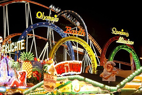 Cranger Kirmes fair, the biggest fair in the Ruhr area, at the Rhine-Herne Canal, Herne, North Rhine-Westphalia, Germany, Europe