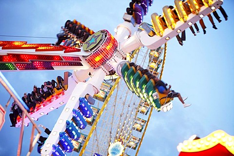 Cranger Kirmes fair, the biggest fair in the Ruhr area, at the Rhine-Herne Canal, Herne, North Rhine-Westphalia, Germany, Europe