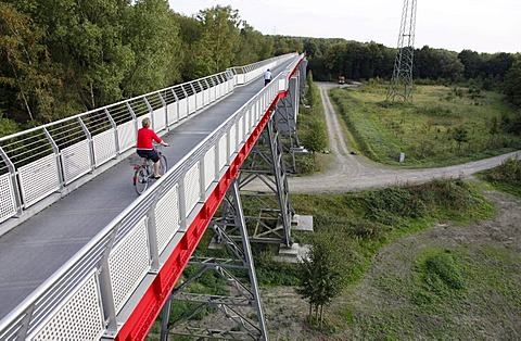 Pfeilerbruecke bridge from 1919, Erzbahntrasse line, Gelsenkirchen, North Rhine-Westphalia, Germany, Europe