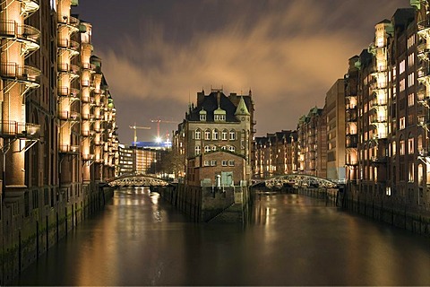 Speicherstadt old warehouse district, Hamburg, Germany, Europe