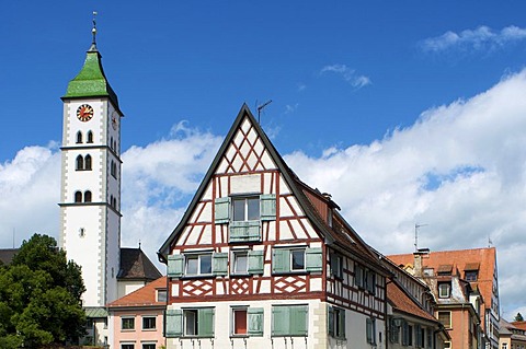 Church St. Martin in Wangen im Allgaeu, Upper Swabia, Allgaeu, Baden-Wuerttemberg, Germany, Europe