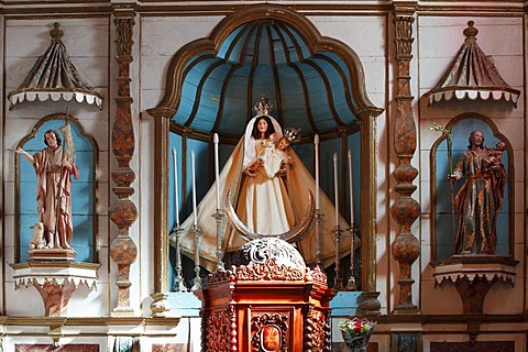 Altar in the Church of Nuestra Senora de Remedios, Yaiza, Lanzarote, Canary Islands, Spain, Europe