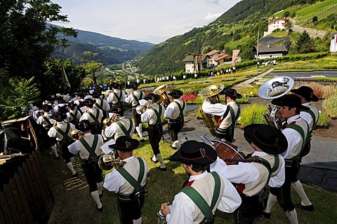 Herz-Jesu-Prozession, Sacred Heart Procession in Feldthurns, Brixen, South Tyrol, Italy, Europe