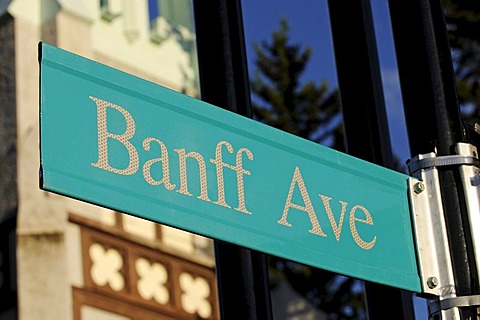 Banff Avenue sign, Banff, Alberta, Canada