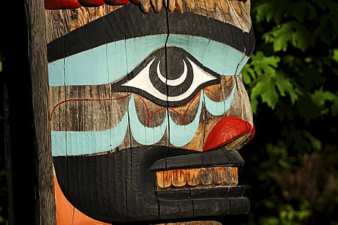 Totem pole in Stanley Park, Vancouver, British Columbia, Canada