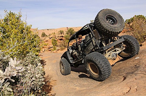 Jeep on the Slickrock Trail, Moab, Utah, USA