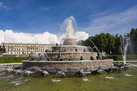 Latona Fountain, Palace Gardens, Herrenchiemsee Palace, Herreninsel, Gentleman's Island, Lake Chiemsee, Chiemgau, Upper Bavaria, Germany, Europe