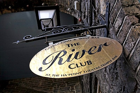 River Club wine bar sign, Dublin, Ireland, Europe