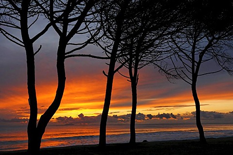 Sunset on the Mediterranean Sea, Tuscany, Italy, Europe
