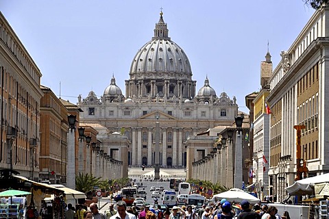 St. Peter's Basilica, Via della Conziliazione, Rome, Lazio, Italy, Europe