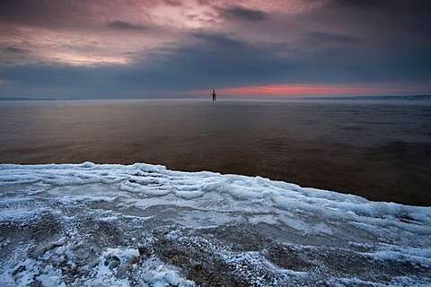 Winter morning at Lake Constance at Konstanz, Baden-Wuerttemberg, Germany, Europe