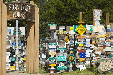 Famous Alaska Highway Sign Post Forest in Watson Lake, Yukon Territory, Canada